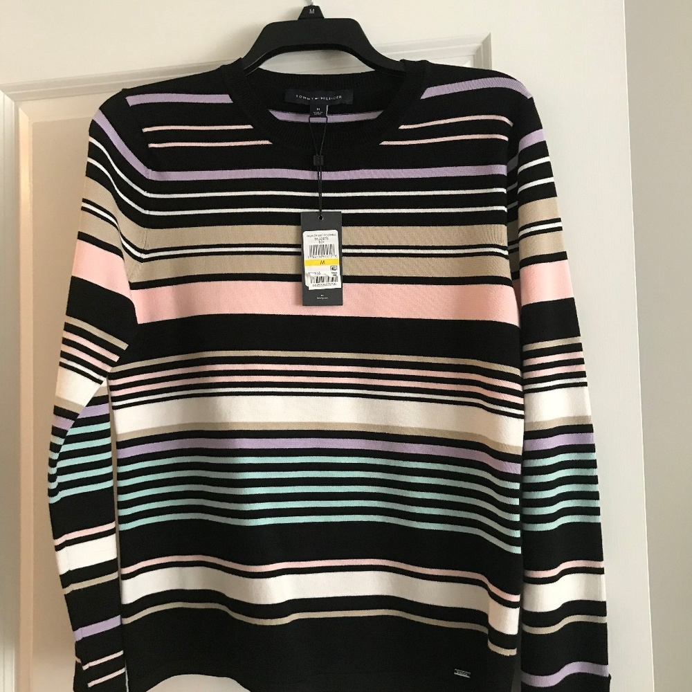 Tommy Striped Crew Neck Sweater